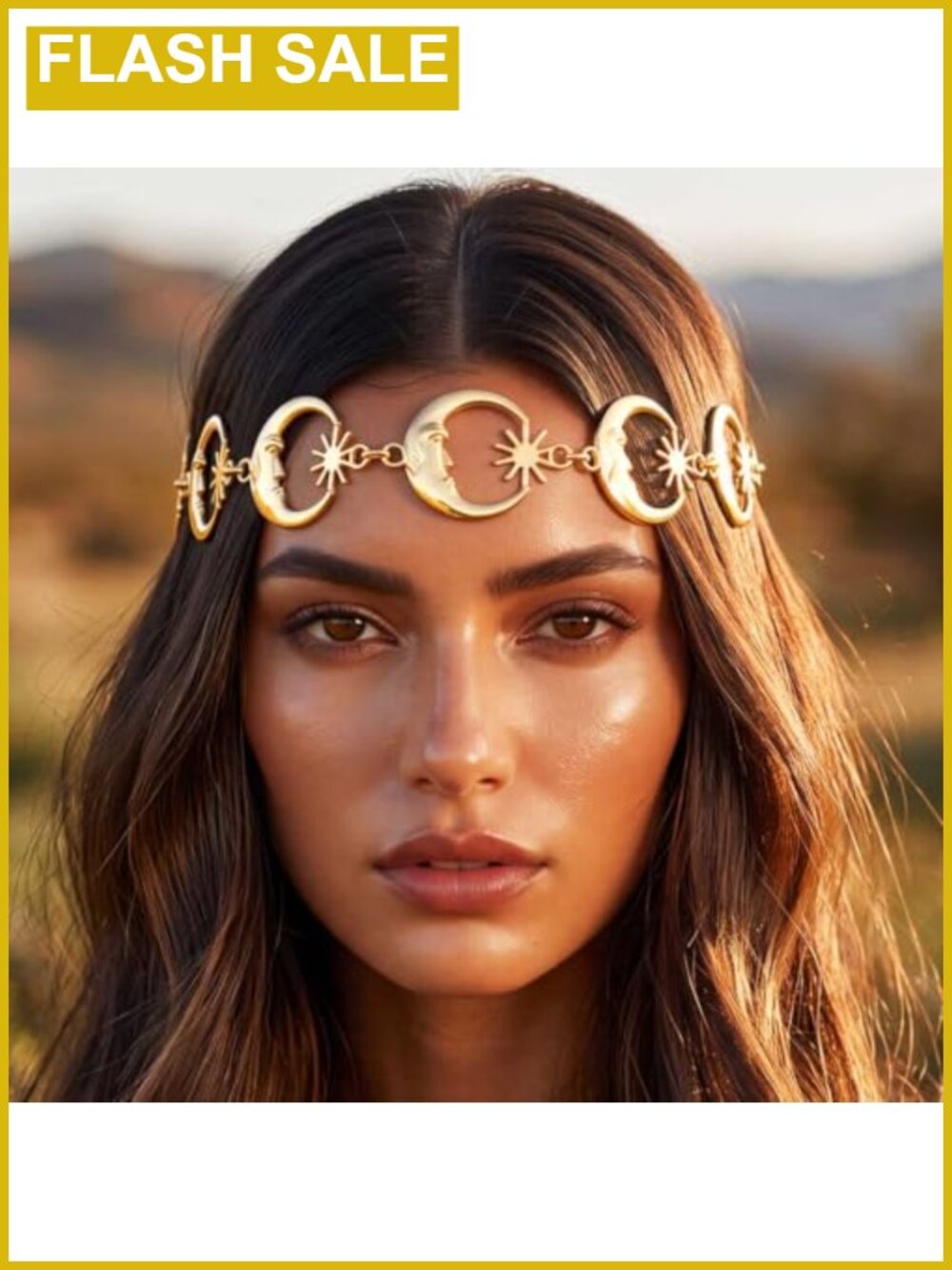 Gold Alloy Forehead Chain Headband Egyptian Gypsy Festival Headpiece